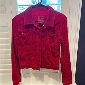 BCBGMaxAzria Vibrant Red Jean Jacket